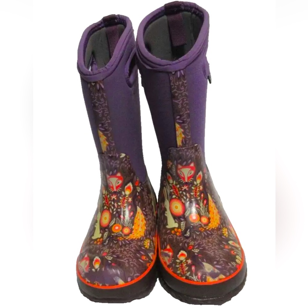 Bogs Classic Rabbit Print Tall Youth Insulated -30 Waterproof Boots Girls Size 1